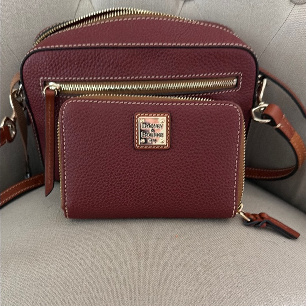Dooney & Bourke Burgundy Crossbody Bag - Picture 4 of 8